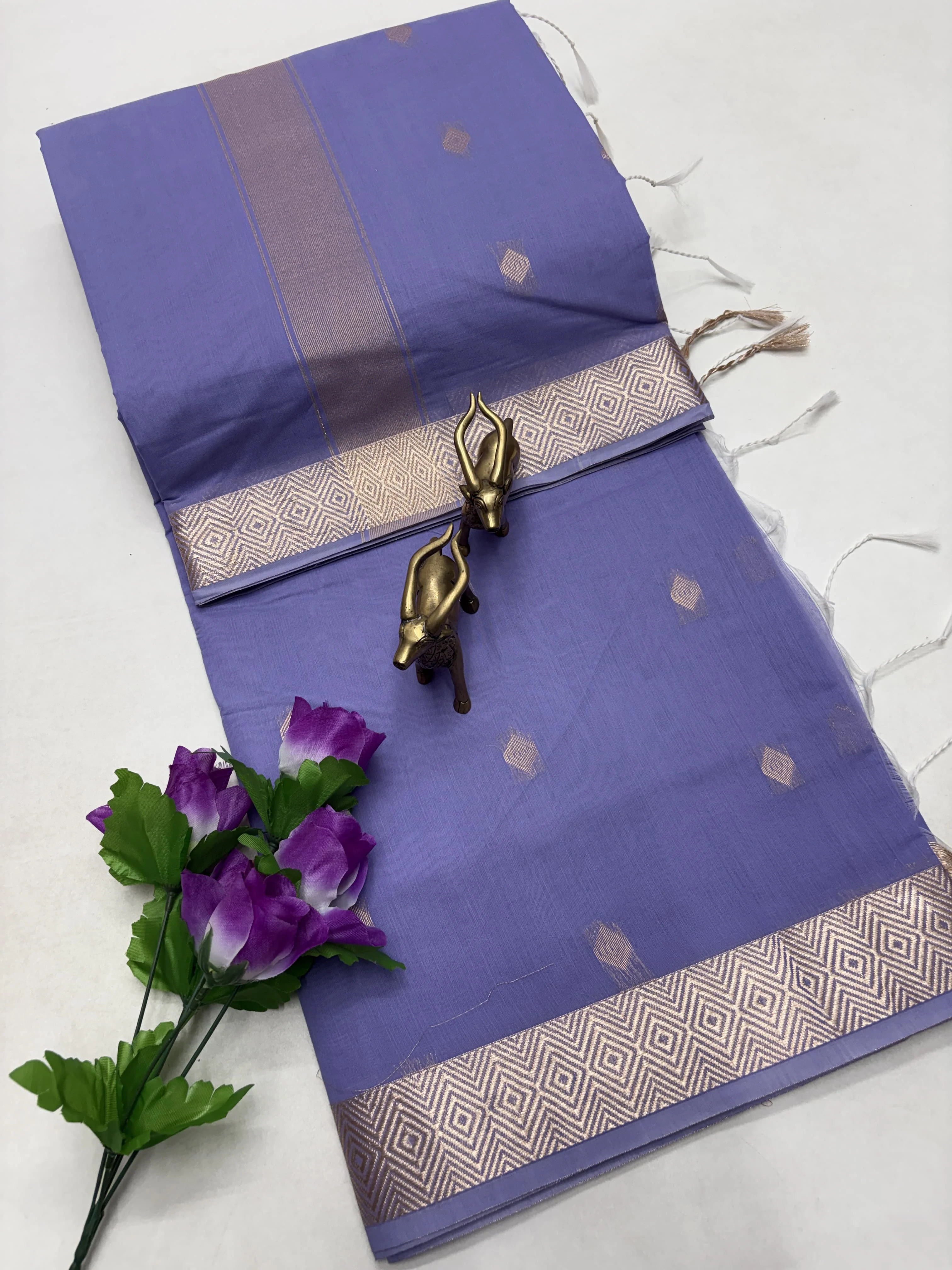 Royal Purple Silk Cotton Saree - Actress Nayanthara Inspired